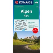 Alperna Panorama- och vägkarta Kompass